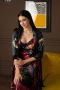 Shop Black Satin Dakota Dreams Nightgown Set For Women Onlin
