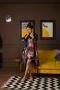 Buy Black Festive Print Short Satin Nightgown Set Online For