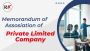 Memorandum of Association of Private Limited Company Memorandum of Association of Private Limited Company