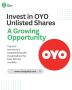 Invest in OYO Unlisted Shares – A Growing Opportunity