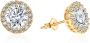 CZ Stud Earrings White Gold