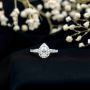 Certified Lab Grown Diamond Teardrop Halo Engagement Ring – 