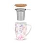 Bailey™ Botanical Bliss Ceramic Tea Mug & Infuser Pinky Up