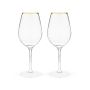 Gilded Stemmed Wine Glass Set by Twine