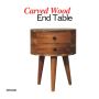Handcrafted Carved Wood End Table - Stylish & Durable