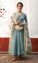 Festive Look with Chandani Turquoise Solid V Neck Anarkali