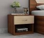 Drewno Bedside Table in Exotic Teak – Sleek and Compact Bed