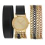 The Stylish Dream Wrap Round Rose Gold Black Watch by Rubato