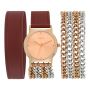 Gift Dream Wrap Watch in Oxblood Round Gold Color For Mother