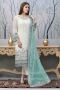 Faux Georgette Eid Salwar Kameez en bleu ciel avec dupatta