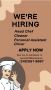 We are Hiring