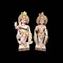Hand Carved Radha Krishna Marble Statue in Blessing Pose