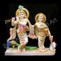 Premium White Marble Radha Krishna Statues for Home and Temp