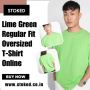 Lime Green Regular Fit Oversized T-Shirt Online