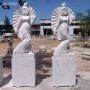 Marble Abstract Art Sculpture of Woman Dancing for Garden 