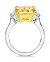 Radiant-Cut Yellow Diamond and Half Moon Diamond Ring