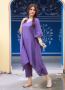 Violet Mirror Work Cotton Lurex Kaftan with Pants