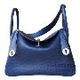 Hermes Lindy 30 Bag CC73 Blue Saphir Ostrich SHW