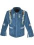 Men Cowboy Western Leather Jacket With Fringe