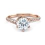 Brenda Round Diamond Twisted Pave Band Diamond Engagement Ri