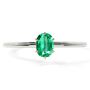 Elegant Cushion Two Tone Solitaire Emerald Engagement Ring