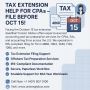 Tax Extension Help for CPAs – File Before Oct 15! Tax Extension Help for CPAs – File Before Oct 15!