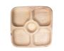 9" X 9" - 5 Compartment Palm Leaf Plate -VerTerra Dinnerware