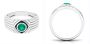 Round Emerald Solitaire Engagement Ring for Men