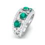 Round Emerald Classic Wedding Band with Diamond