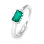 Minimal Emerald Solitaire Engagement Ring with Diamond