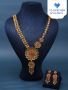 Royal Kundan Necklace with Violet Stone Pendant 