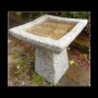 Eastern Square Birdbath Grey Granite (40x35x35)