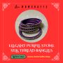 Elegant Purple Stone Silk Thread Bangles